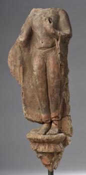 INDE période Gupta, Ve siècle - Buddha acéphale debout sur une base lotiforme 2