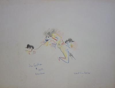 Jean COCTEAU - Barcelone : Mort d’un Torero (1955), Grand dessin signé 2