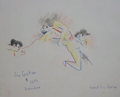 Jean COCTEAU - Barcelone : Mort d’un Torero (1955), Grand dessin signé 2