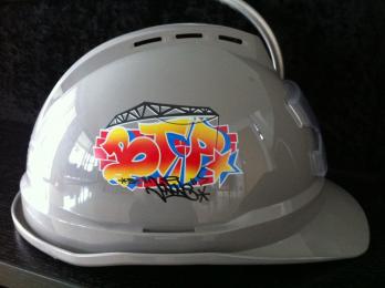 JONONE (d’après) - Casque collector BTP gris 2