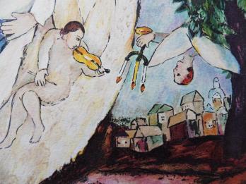Marc CHAGALL (d’après) - Les mariés de la Tour Eiffel, Lithographie 2
