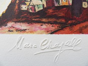 Marc CHAGALL (d’après) - Les mariés de la Tour Eiffel, Lithographie 2