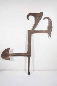 CAMEROUN - Ancien sceptre africain en forme de couteau de jet 