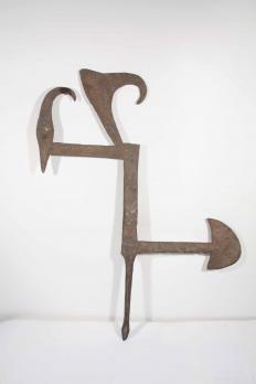 CAMEROUN - Ancien sceptre africain en forme de couteau de jet 
