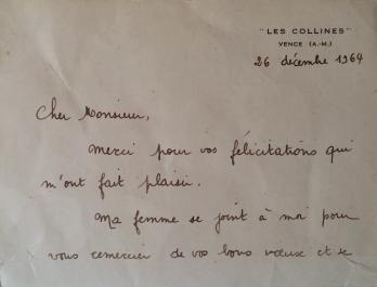 Marc CHAGALL - Carte autographe & dessin, signée 2