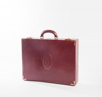 Must de CARTIER - Mallette en cuir agneau bordeaux 2