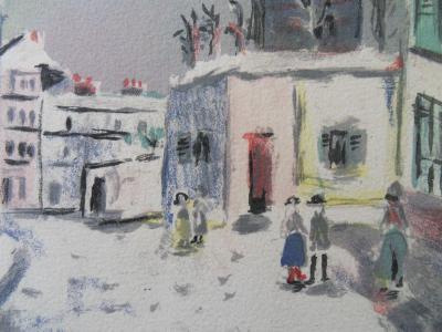 Maurice UTRILLO - Montmartre : le cabaret du Lapin Agile, Lithographie originale 2