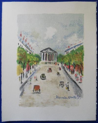 Maurice UTRILLO - Paris, La Madeleine et la Rue Royale - Lithographie originale 2