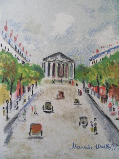 Maurice UTRILLO - Paris, La Madeleine et la Rue Royale - Lithographie originale 2