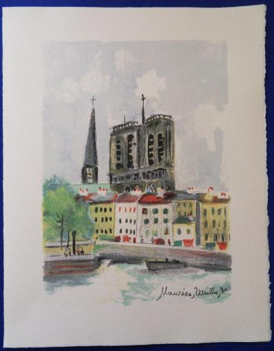 Maurice UTRILLO - Notre Dame vue de la Seine, Lithographie originale 2