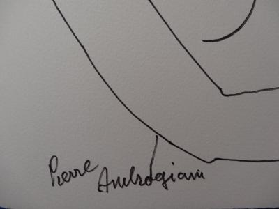 Pierre AMBROGIANI - Une étreinte, dessin original, signé 2