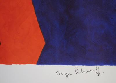 Serge Poliakoff : Composition Rouge et Noir - Lithographie signée 1972 2