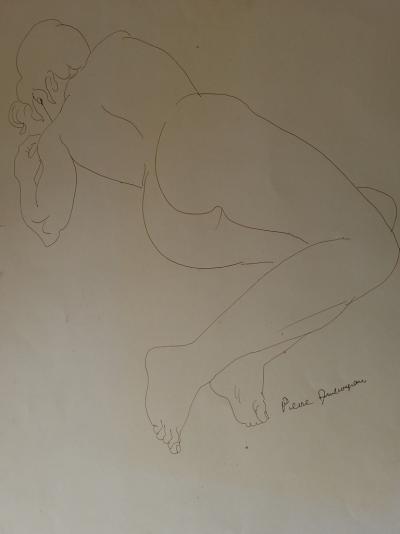 Pierre AMBROGIANI - Nu féminin de dos, dessin original, signé 2