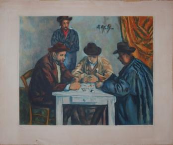 Paul CÉZANNE (d’après) - Les Joueurs de cartes, Gravure 1929 2