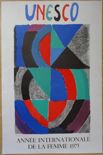 Sonia DELAUNAY - UNESCO,  Année internationale de la femme, Lithographie originale 2