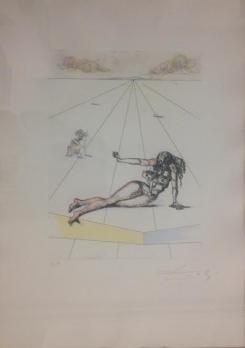 Salvador DALI - Paysage surréaliste,  Eau-forte signée 2