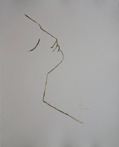 Jean COCTEAU : Profil de rêveur - Lithographie signée 2