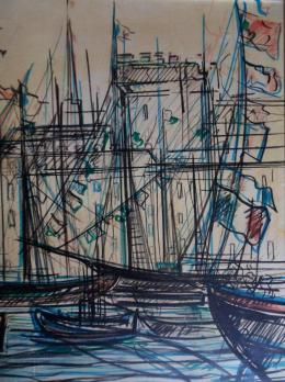 Michel Marie POULAIN - Le port de Saint Malo, Huile sur toile 2