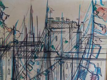 Michel Marie POULAIN - Le port de Saint Malo, Huile sur toile 2