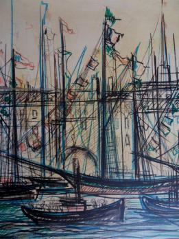 Michel Marie POULAIN - Le port de Saint Malo, Huile sur toile 2