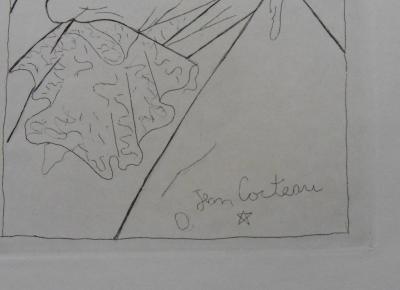 Jean COCTEAU - Portrait de Colette, Gravure originale 2