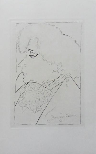 Jean COCTEAU : Portrait de Colette - Gravure signée 2