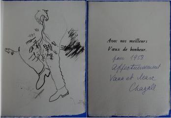 Marc CHAGALL : Carte de voeux 1958 2