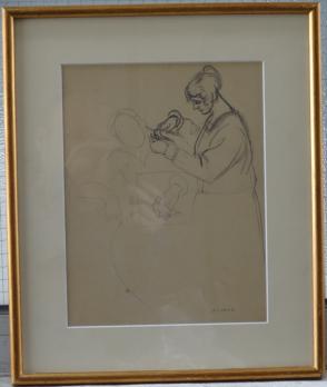 André LHOTE - La coiffeuse, Dessin signé 2