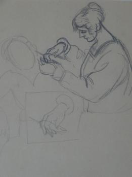 André LHOTE - La coiffeuse, Dessin signé 2