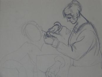 André LHOTE - La coiffeuse, Dessin signé 2