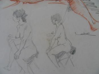 Régis LOISEL - Etudes de femmes (Pélisse), Dessin aux pastels 2