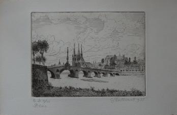 Gilbert POILLERAT - Blois - Gravure originale signée 2