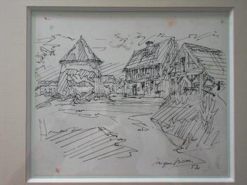 Jacques VILLON - 1952 Vieille ferme en Normandie, Dessin signé 2