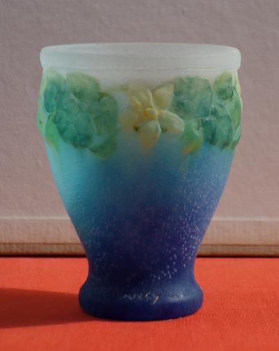 Amalric WALTER - Vase aux Edelweiss, Pâte de Verre - Nancy 2