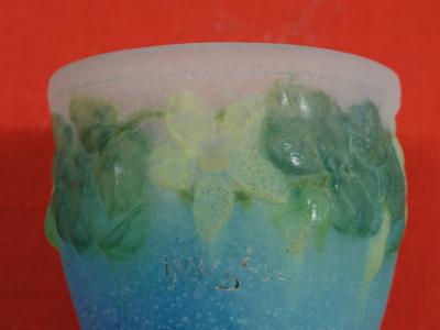 Amalric WALTER - Vase aux Edelweiss, Pâte de Verre - Nancy 2