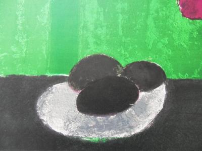 Bernard CATHELIN - Nature morte à l’assiette d’avocats, Lithographie 2