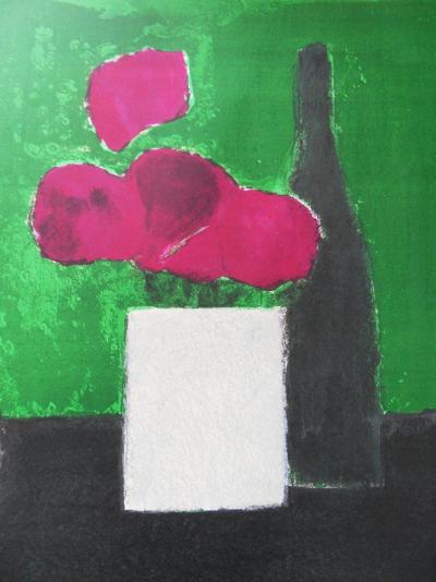 Bernard CATHELIN - Nature morte à l’assiette d’avocats, Lithographie 2