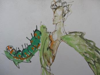 Léonor FINI - Homme chenille, Aquarelle signée 2