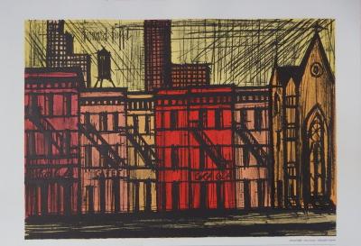 Bernard BUFFET - New York Lenox Av et Coca Cola, Lithographie signée 2