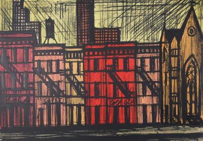 Bernard BUFFET - New York Lenox Av et Coca Cola, Lithographie signée 2