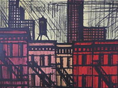 Bernard BUFFET - New York Lenox Av et Coca Cola, Lithographie signée 2