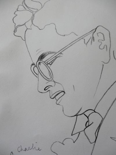 Jean COCTEAU (d’après) - Portrait de Charlie Chaplin - Lithographie Signée 2