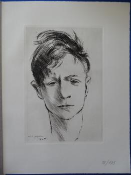 André JACQUEMIN - Portrait de jeune homme, Gravure originale 2