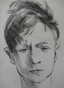 André JACQUEMIN - Portrait de jeune homme, Gravure originale 2