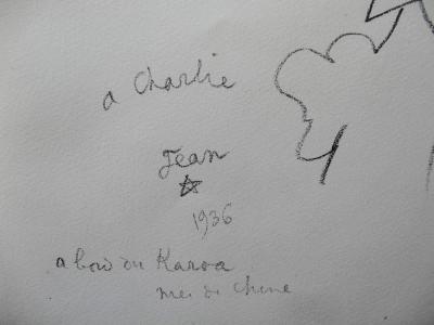 Jean COCTEAU - Portrait de Charlie Chaplin - Lithographie Signée 2