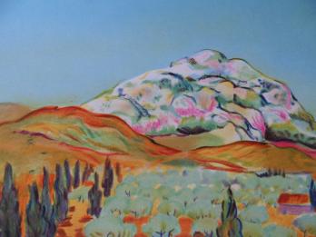 Amanda LEAR - La montagne Sainte Victoire, Lithographie originale signée 2