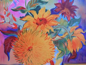 Amanda LEAR - Bouquet de tournesols, Lithographie originale signée 2