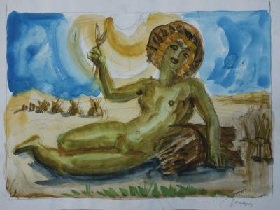 Albert DECARIS - L’Été, Aquarelle et gravure originale signée 2