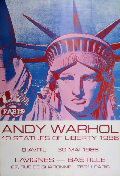 Andy WARHOL (d’après) - 10 Statues of Liberty,  1986 - Affiche originale 2