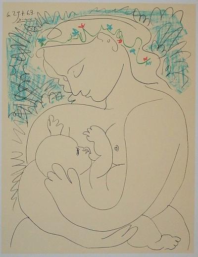 Pablo PICASSO (d’après) - Maternité, Lithographie signée 2